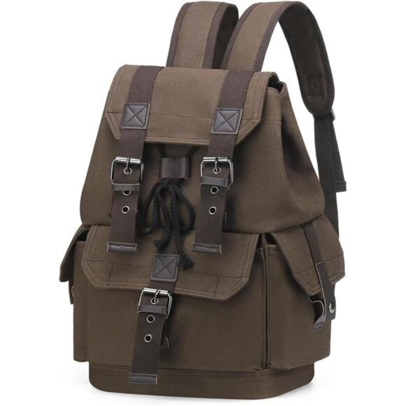 Other - Retro Canvas Backpack for Men Coffee